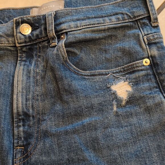 Everlane The Way High Jean Organic Cotton Raw Hem Distressed Blue 28 Regular - Picture 8 of 15